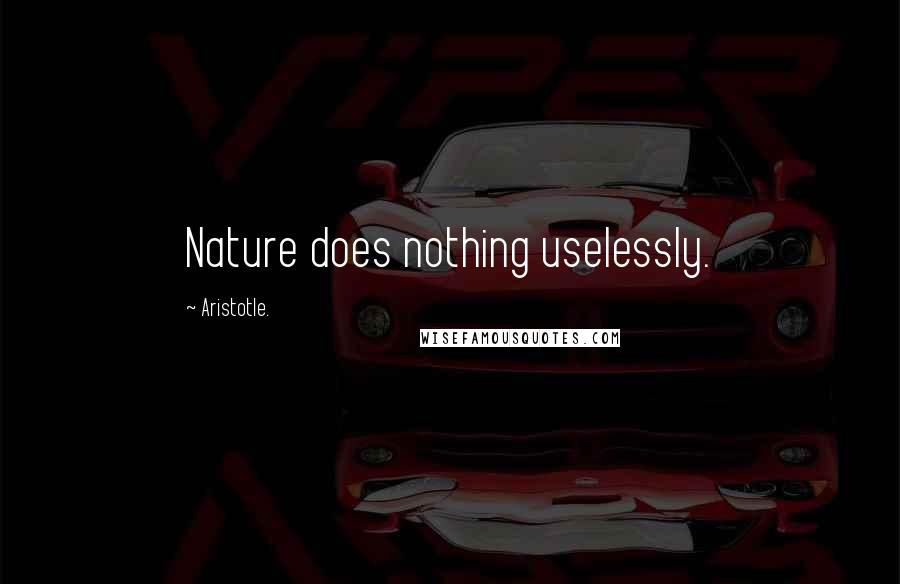 Aristotle. Quotes: Nature does nothing uselessly.