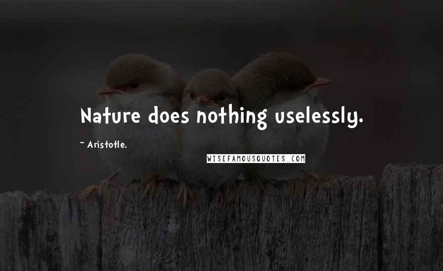 Aristotle. Quotes: Nature does nothing uselessly.