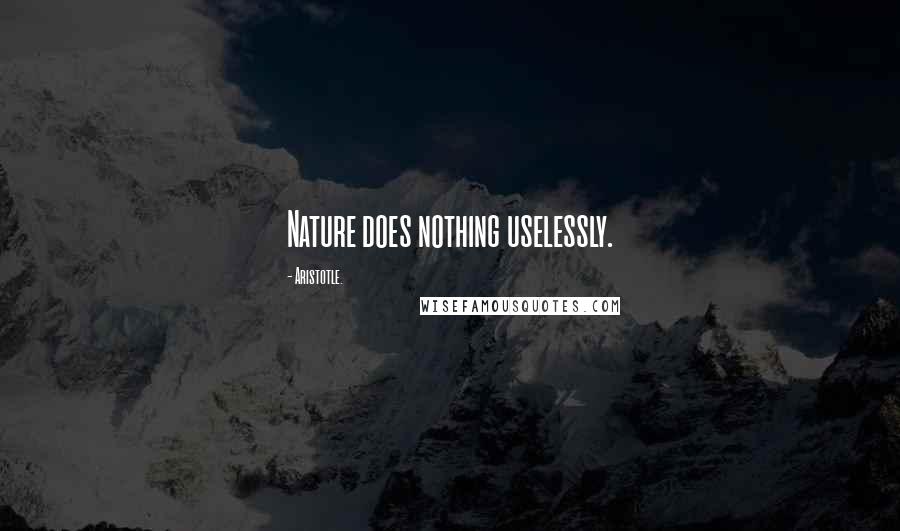 Aristotle. Quotes: Nature does nothing uselessly.