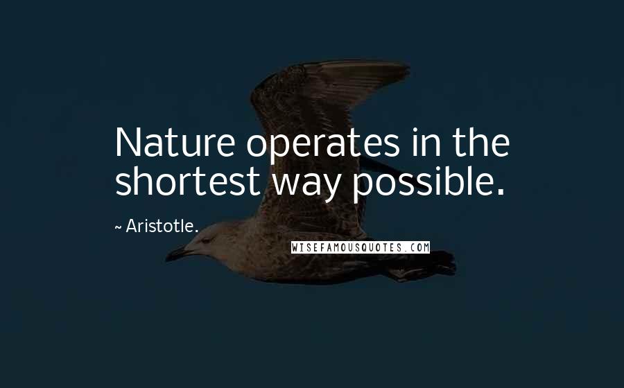 Aristotle. Quotes: Nature operates in the shortest way possible.