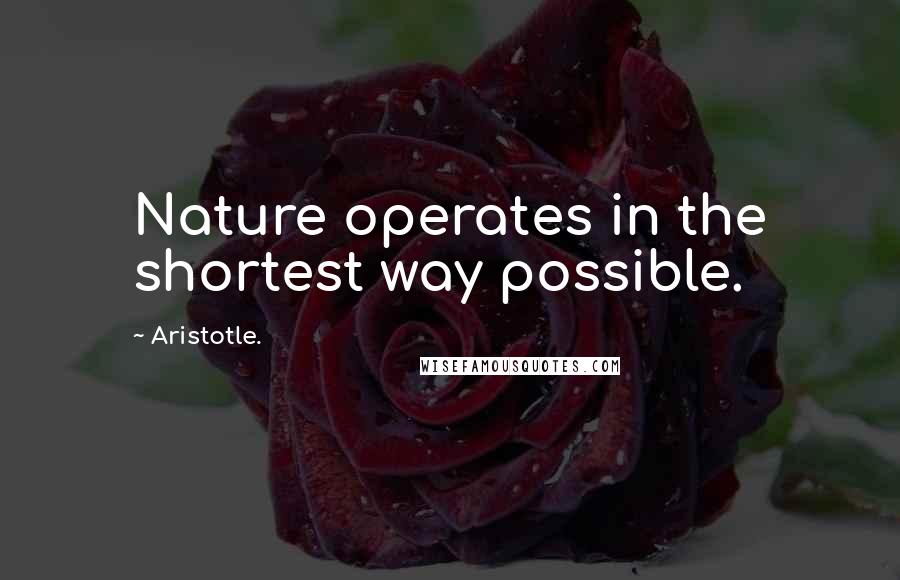 Aristotle. Quotes: Nature operates in the shortest way possible.