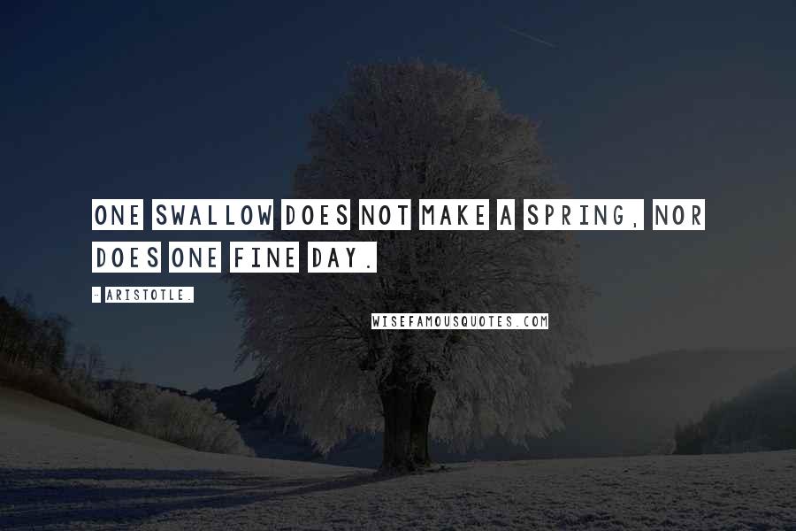 Aristotle. Quotes: One swallow does not make a spring, nor does one fine day.