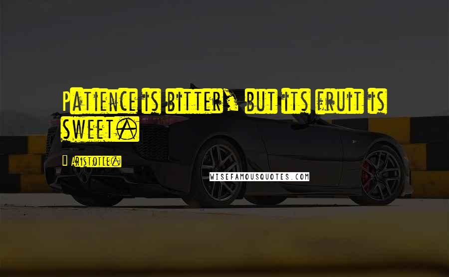 Aristotle. Quotes: Patience is bitter, but its fruit is sweet.