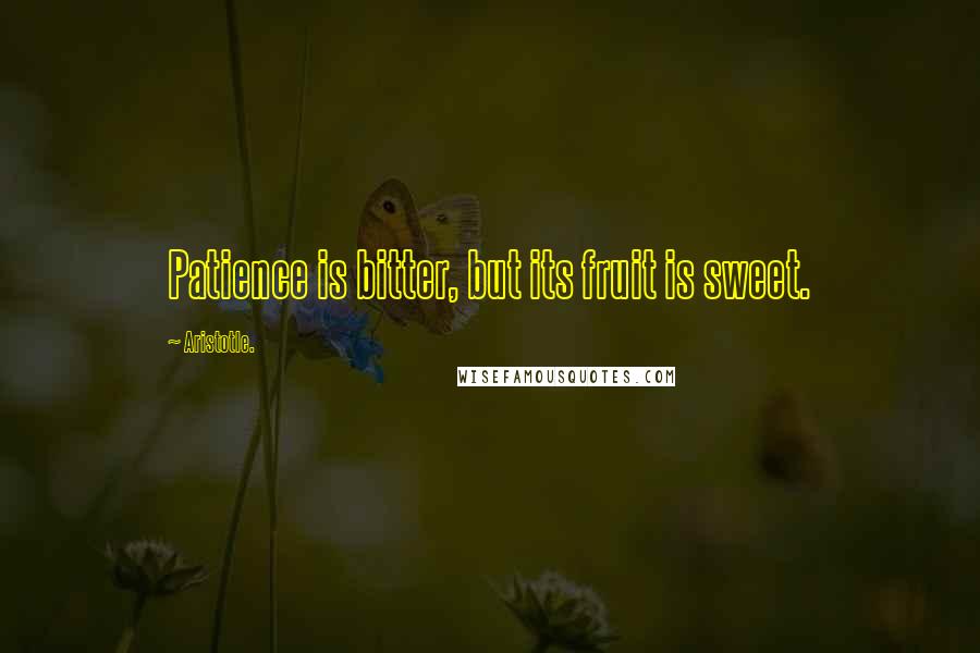 Aristotle. Quotes: Patience is bitter, but its fruit is sweet.