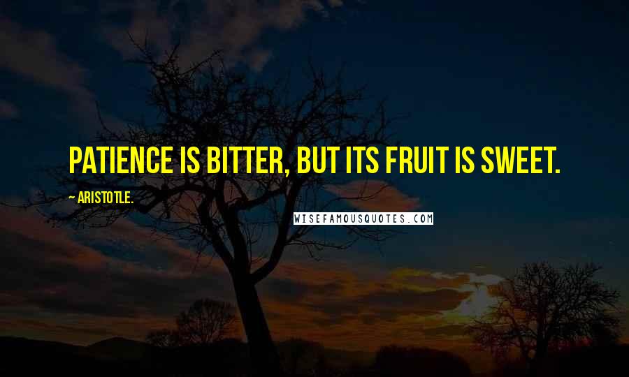 Aristotle. Quotes: Patience is bitter, but its fruit is sweet.
