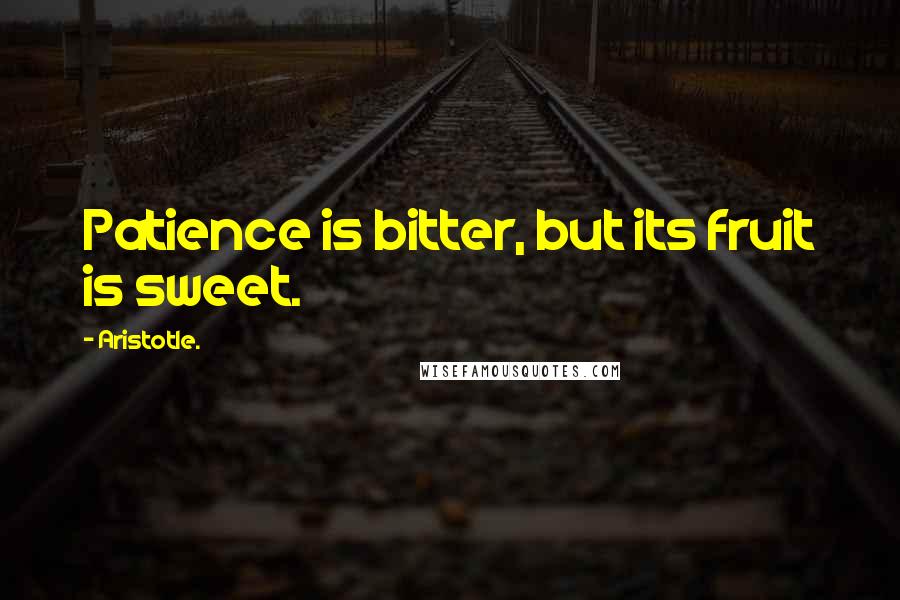 Aristotle. Quotes: Patience is bitter, but its fruit is sweet.