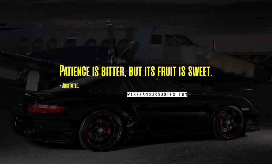 Aristotle. Quotes: Patience is bitter, but its fruit is sweet.