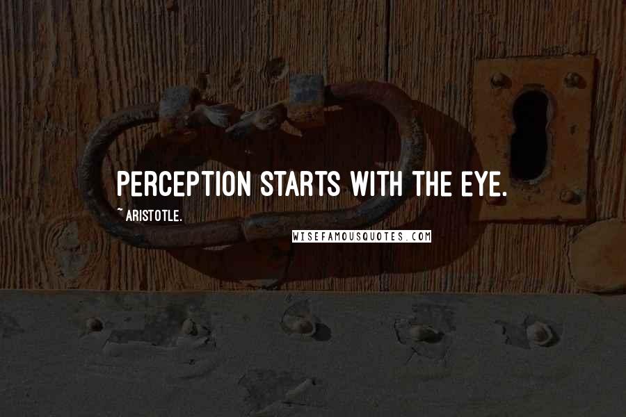 Aristotle. Quotes: Perception starts with the eye.