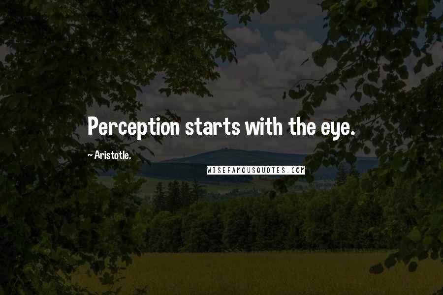 Aristotle. Quotes: Perception starts with the eye.