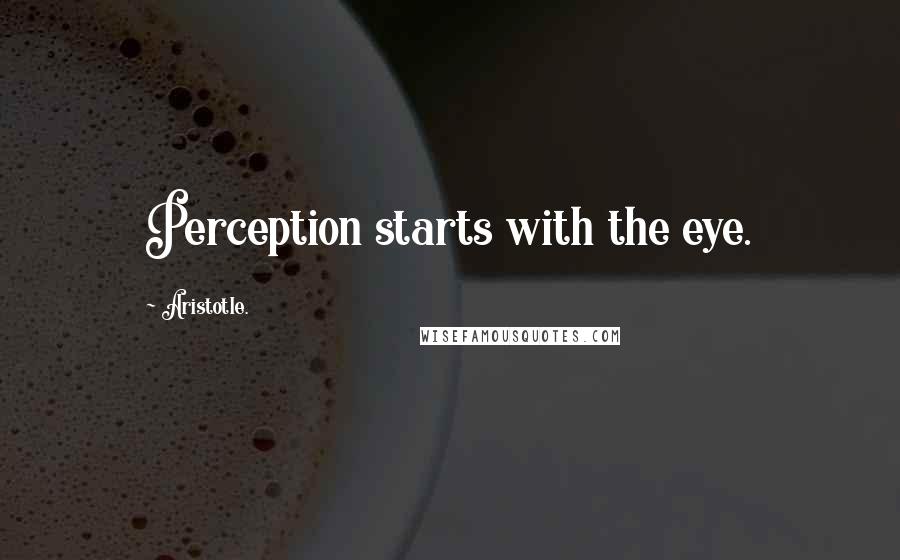 Aristotle. Quotes: Perception starts with the eye.