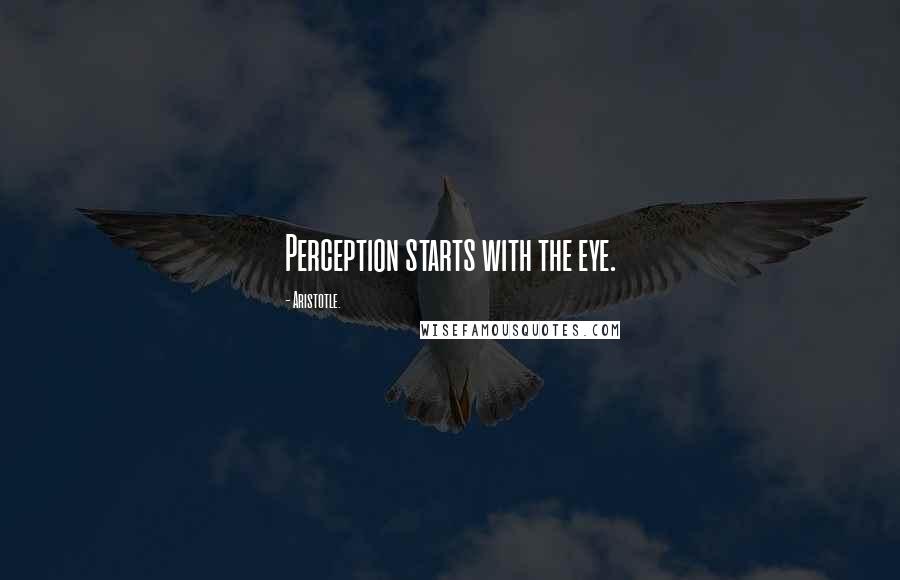 Aristotle. Quotes: Perception starts with the eye.