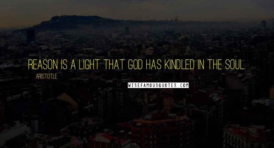 Aristotle. Quotes: Reason is a light that God has kindled in the soul.