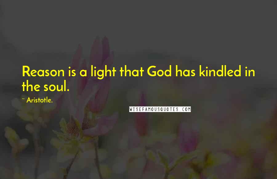 Aristotle. Quotes: Reason is a light that God has kindled in the soul.