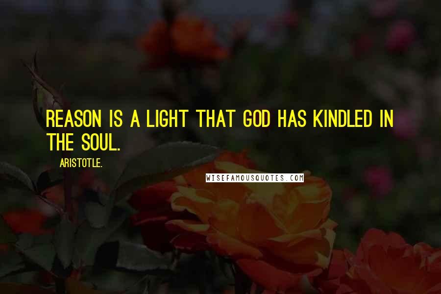 Aristotle. Quotes: Reason is a light that God has kindled in the soul.