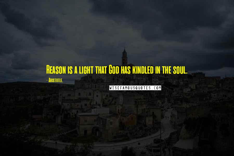 Aristotle. Quotes: Reason is a light that God has kindled in the soul.