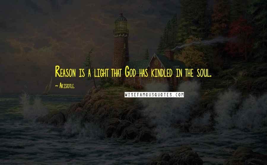 Aristotle. Quotes: Reason is a light that God has kindled in the soul.