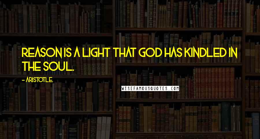 Aristotle. Quotes: Reason is a light that God has kindled in the soul.