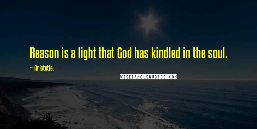 Aristotle. Quotes: Reason is a light that God has kindled in the soul.