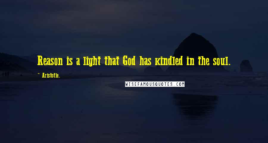 Aristotle. Quotes: Reason is a light that God has kindled in the soul.