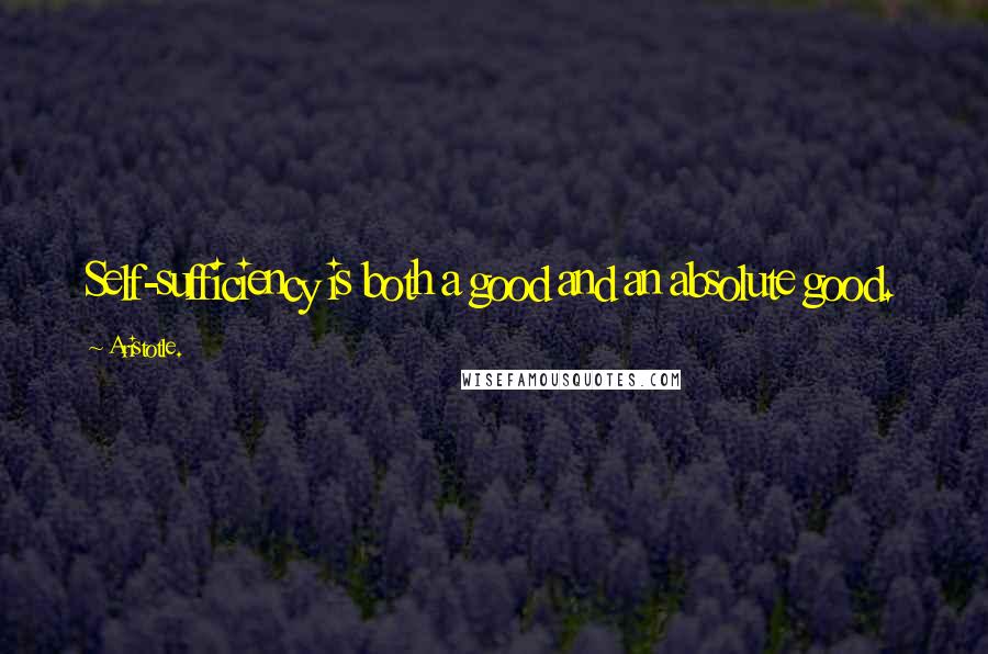 Aristotle. Quotes: Self-sufficiency is both a good and an absolute good.