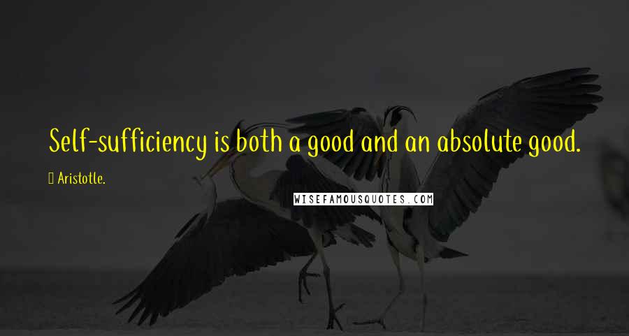 Aristotle. Quotes: Self-sufficiency is both a good and an absolute good.