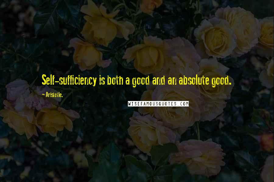 Aristotle. Quotes: Self-sufficiency is both a good and an absolute good.