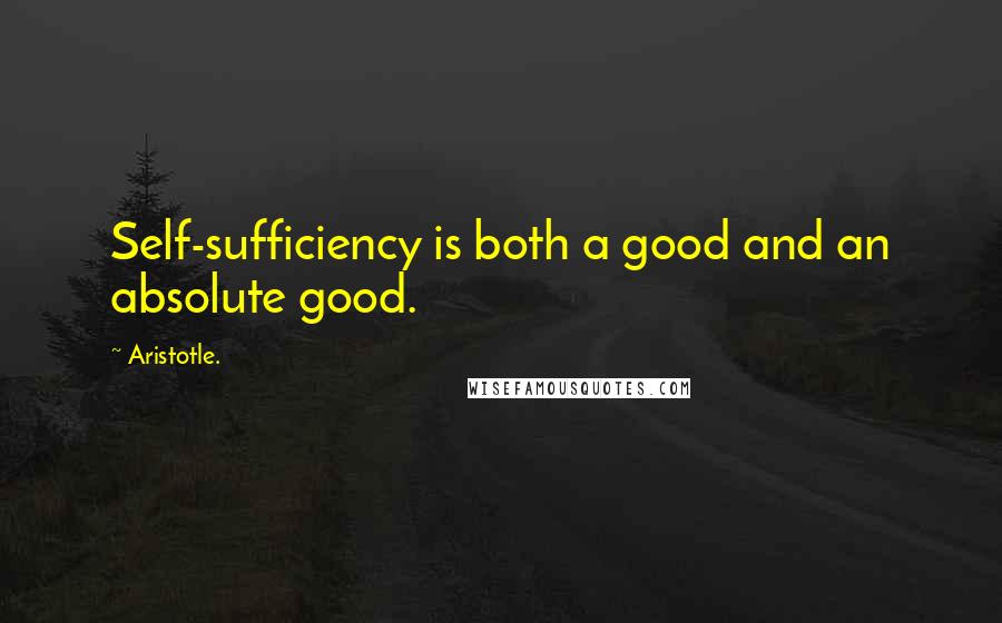 Aristotle. Quotes: Self-sufficiency is both a good and an absolute good.