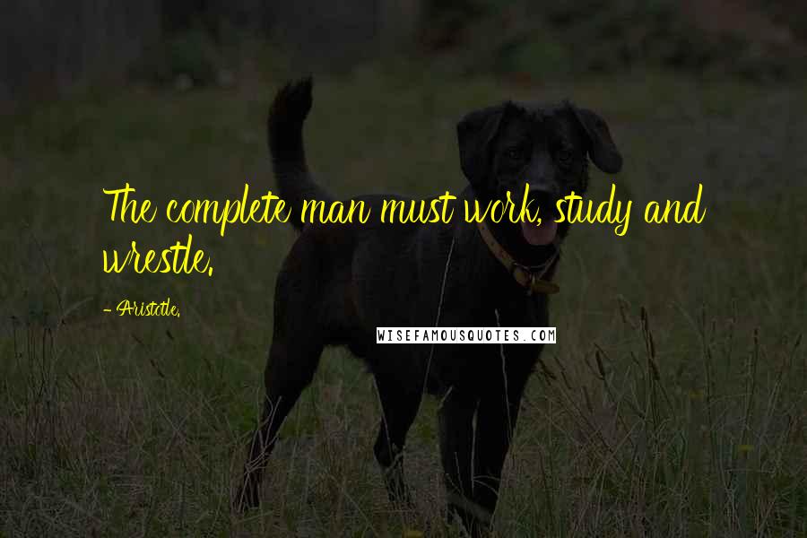 Aristotle. Quotes: The complete man must work, study and wrestle.