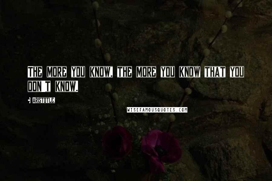 Aristotle. Quotes: The more you know, the more you know that you don't know.