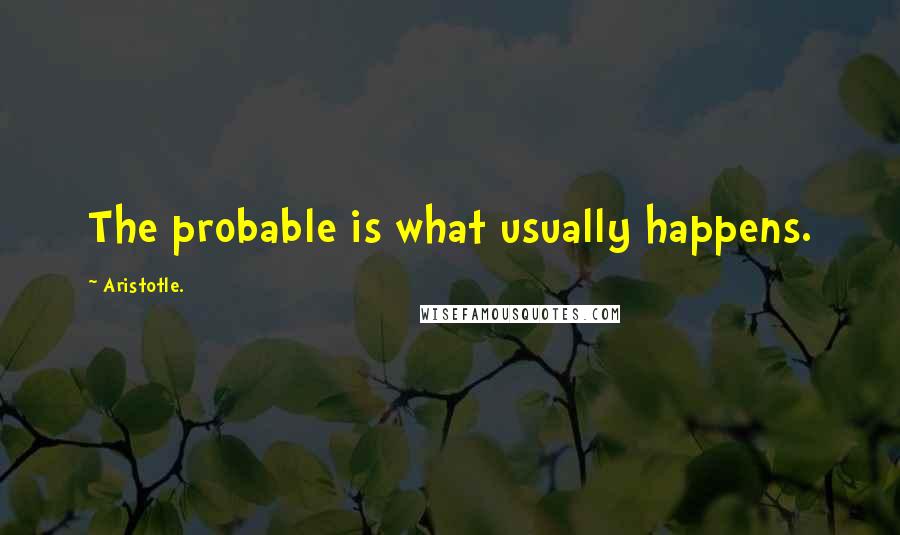 Aristotle. Quotes: The probable is what usually happens.