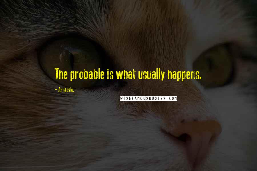 Aristotle. Quotes: The probable is what usually happens.