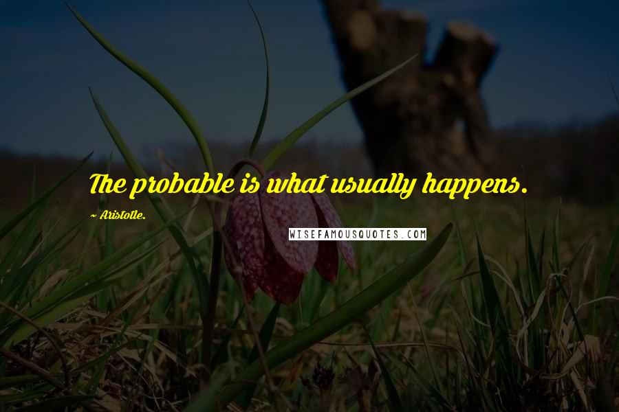 Aristotle. Quotes: The probable is what usually happens.