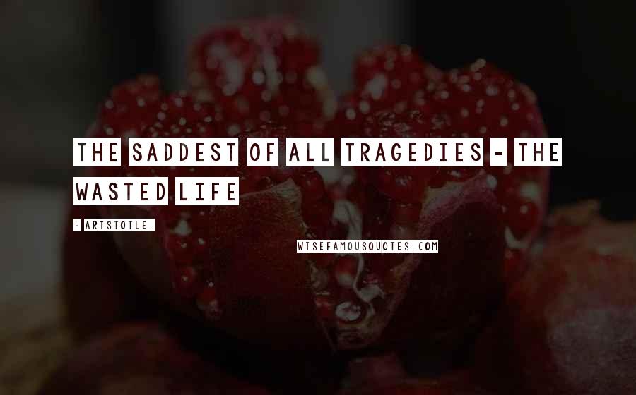 Aristotle. Quotes: The saddest of all tragedies - the wasted life