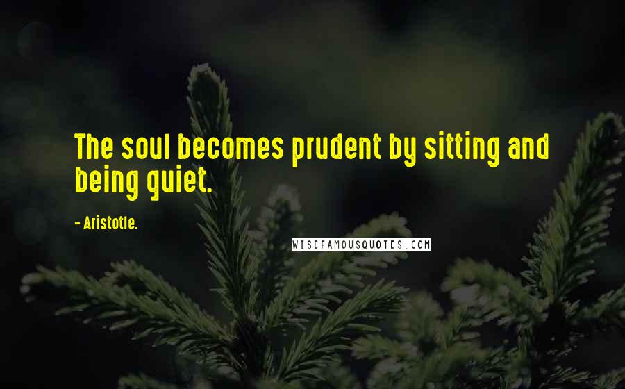 Aristotle. Quotes: The soul becomes prudent by sitting and being quiet.