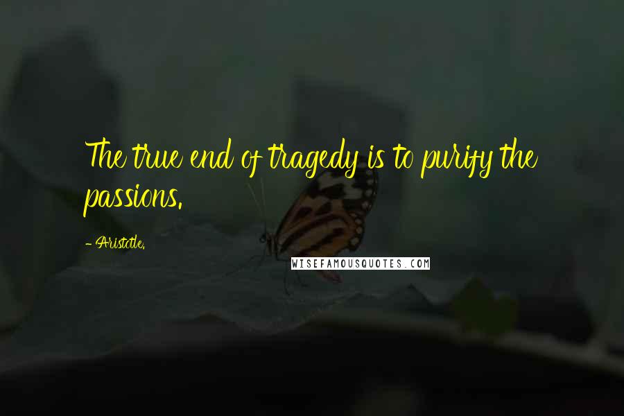 Aristotle. Quotes: The true end of tragedy is to purify the passions.