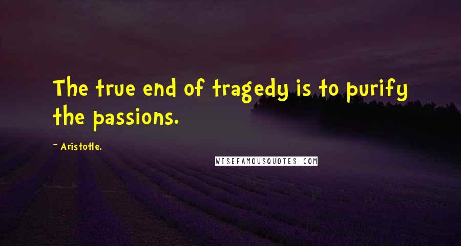 Aristotle. Quotes: The true end of tragedy is to purify the passions.