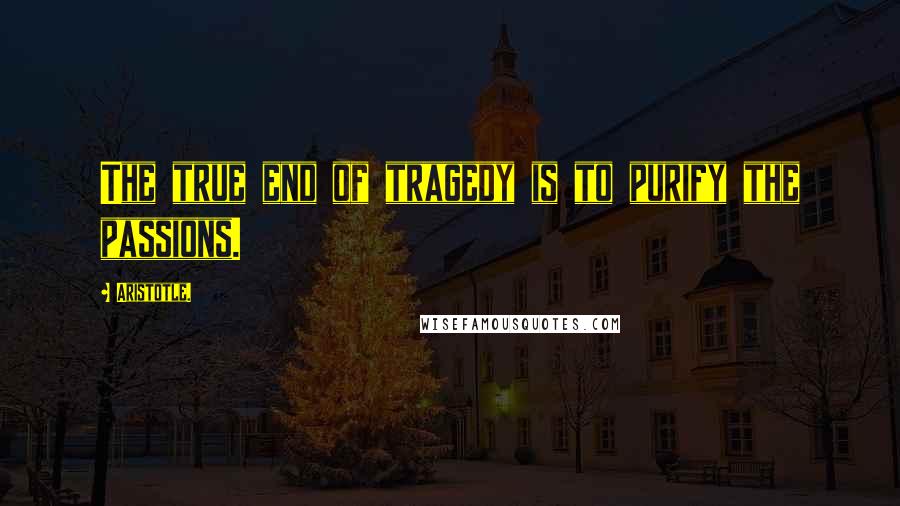 Aristotle. Quotes: The true end of tragedy is to purify the passions.