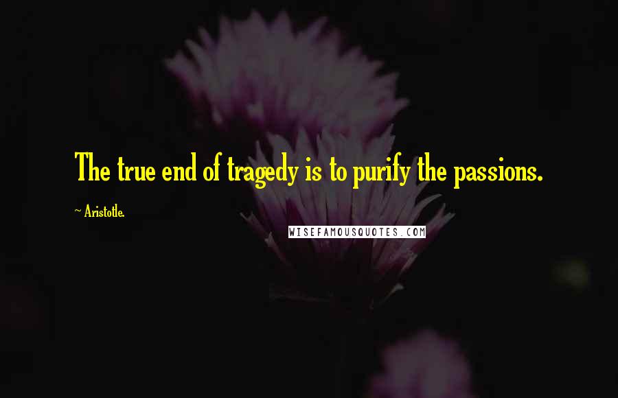 Aristotle. Quotes: The true end of tragedy is to purify the passions.