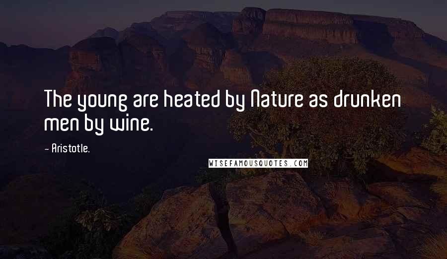 Aristotle. Quotes: The young are heated by Nature as drunken men by wine.