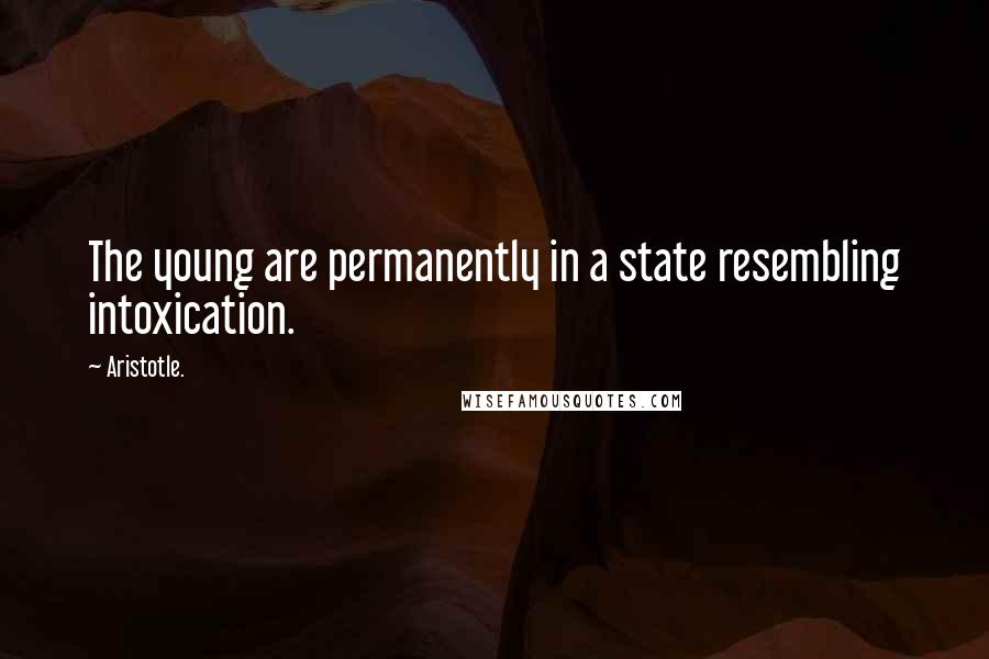 Aristotle. Quotes: The young are permanently in a state resembling intoxication.