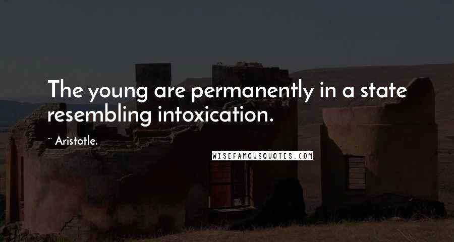 Aristotle. Quotes: The young are permanently in a state resembling intoxication.