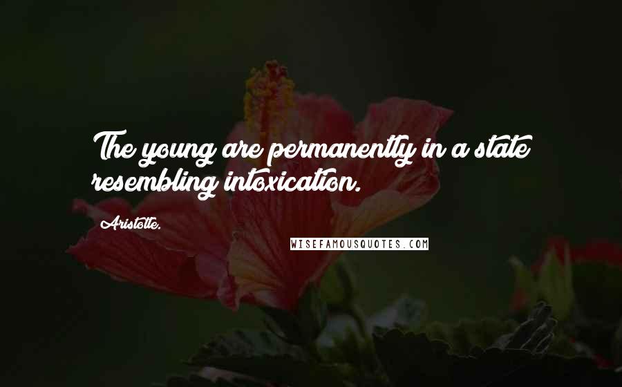 Aristotle. Quotes: The young are permanently in a state resembling intoxication.