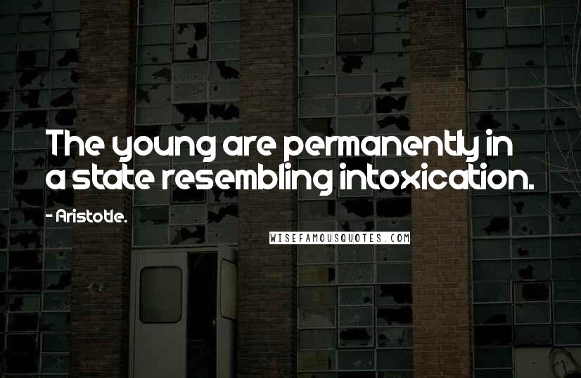 Aristotle. Quotes: The young are permanently in a state resembling intoxication.