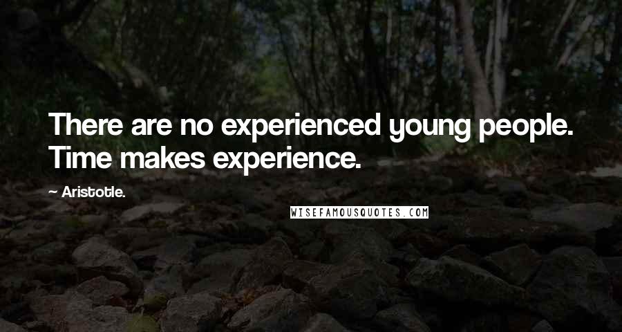 Aristotle. Quotes: There are no experienced young people. Time makes experience.