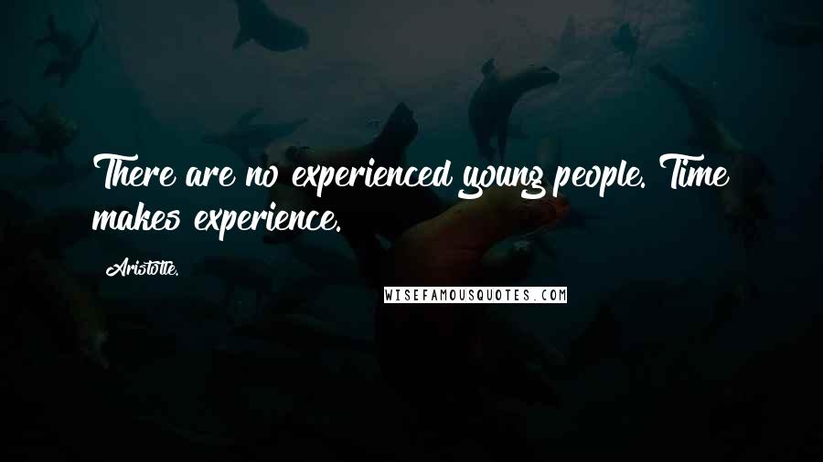 Aristotle. Quotes: There are no experienced young people. Time makes experience.
