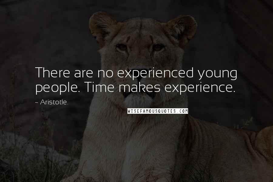 Aristotle. Quotes: There are no experienced young people. Time makes experience.