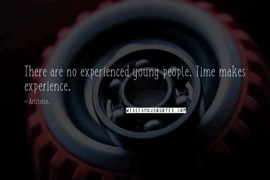 Aristotle. Quotes: There are no experienced young people. Time makes experience.