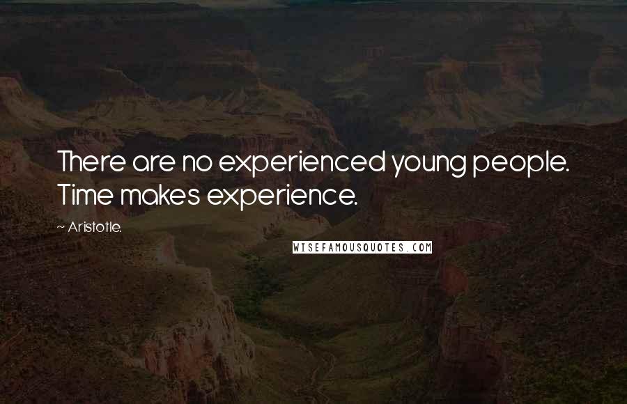 Aristotle. Quotes: There are no experienced young people. Time makes experience.