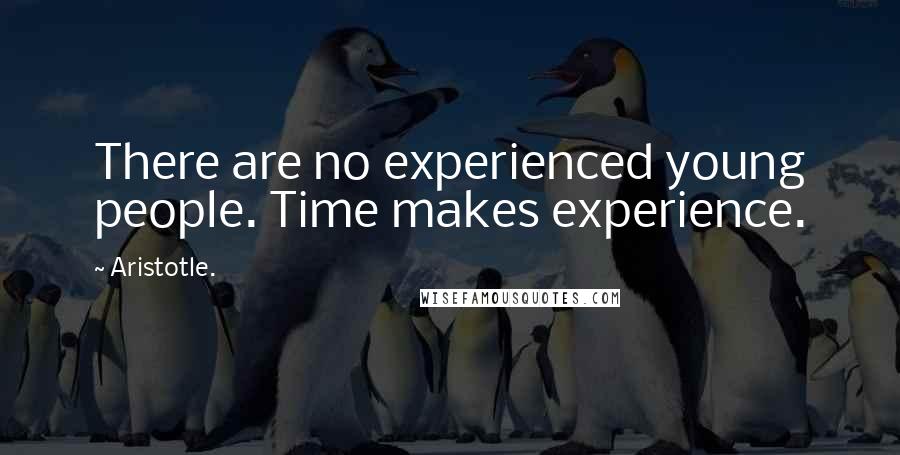 Aristotle. Quotes: There are no experienced young people. Time makes experience.