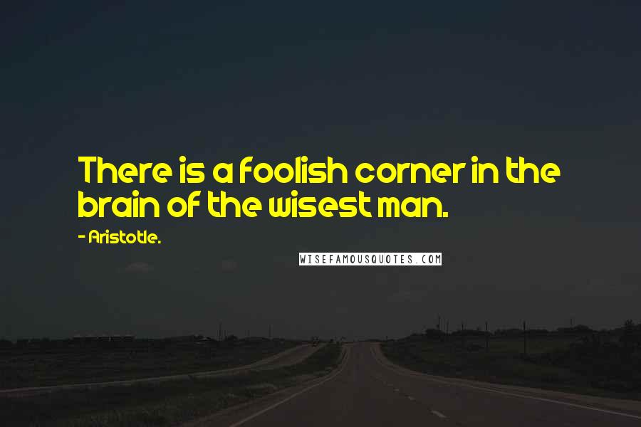 Aristotle. Quotes: There is a foolish corner in the brain of the wisest man.